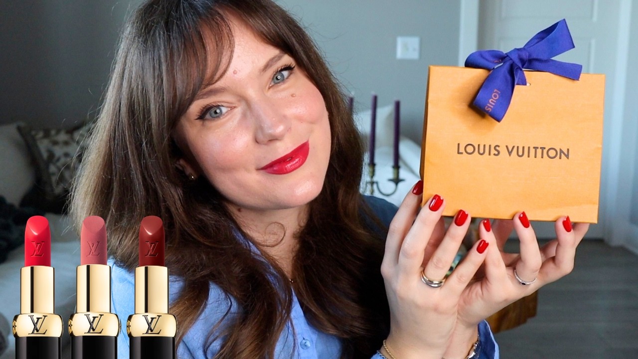 Trying the new Louis Vuitton makeup!! Lipstick honest review - YouTube