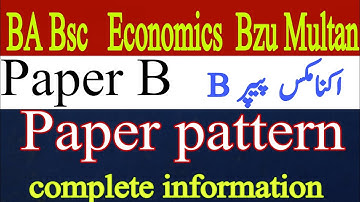 Economics Paper B BA bsc Bzu multan paper pattern