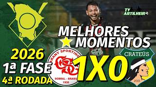 [Cearense B '26] 4ª Rodada | Guarany (S) 1 X 0 Crateús | Melhores Momentos | TV ARTILHEIRO