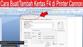 How To Create And Set F4 Or Folio Paper Size On A Canon Printer