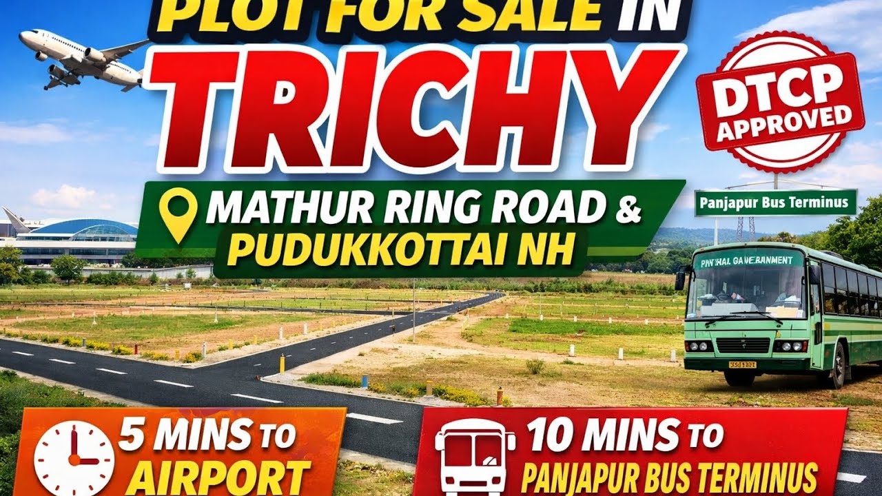 Plot for Sale in Trichy | Mathur Ring Road | Pudukkottai NH | Near Airport | DTCP Approved