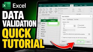How to create data validation tools with Excel - Quick Tutorial