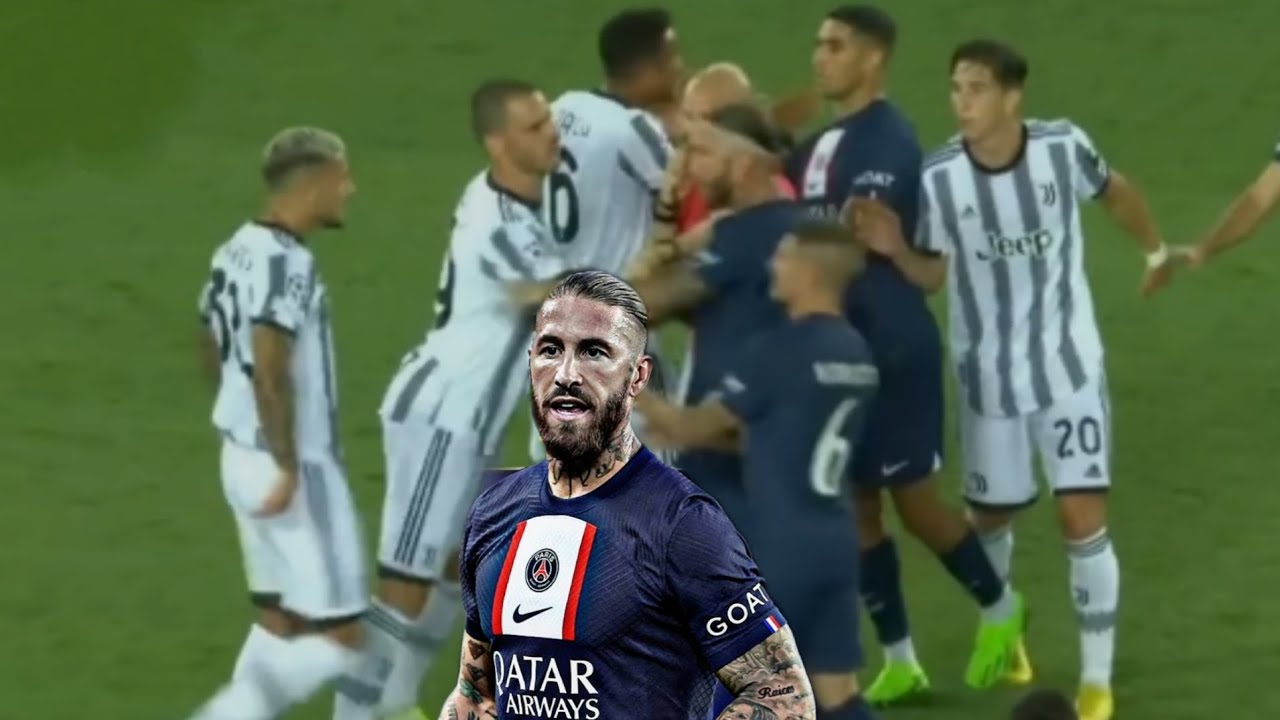 Sergio Ramos got into it with Leandro Paredes 👀Paredes left PSG to join Juventus just six days ago 😆