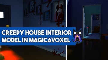 Voxel Art House Full Interior Model for Indie (mini) Horror Game (MagicaVoxel)