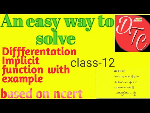 Differentation Of Implicit Function || Class-12 || Cbse || Ncert ...