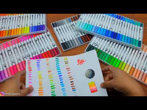 Coloring Markers Pen, Dual Brush Tip Marker for Adult Coloring, 34 Color  Calligraphy Fine Tip Pen for Beginner Journal Planner, Drawing, Doodle