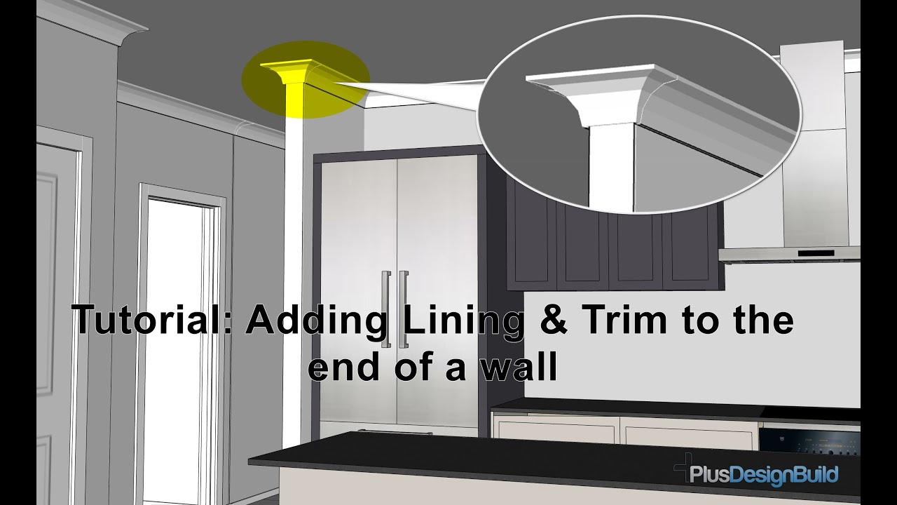 Lining and trim on end of walls in PlusSpec and PlusDesignBuild Tutorial