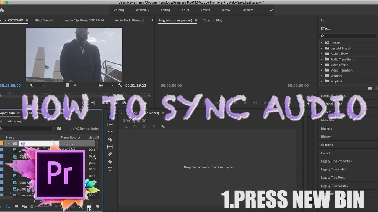 HOW TO SYNC AUDIO WITH MUSIC ! PREMIERE PRO CC ! EASIEST WAY ( MUSIC VIDEO TIPS)