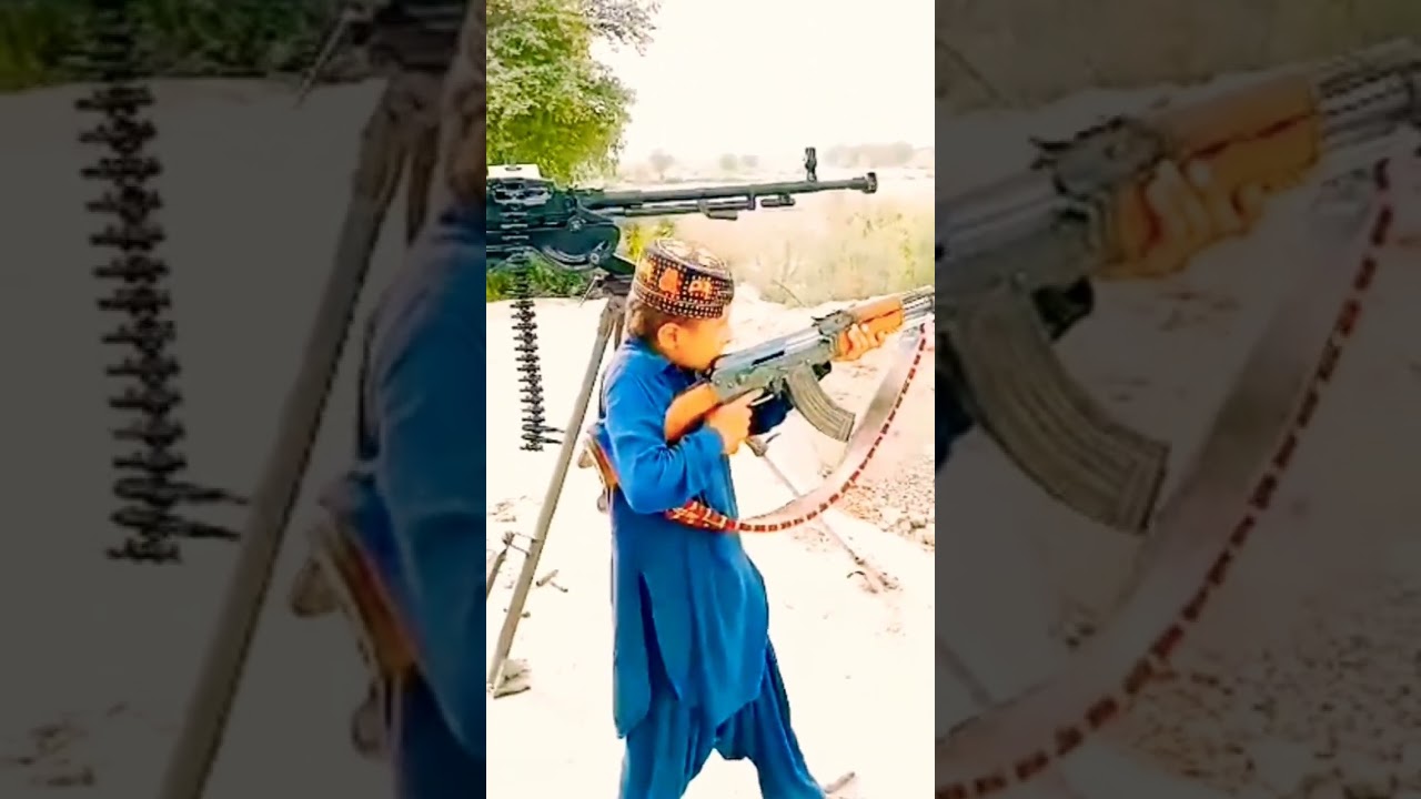 Pakistan Small Boy AK 47 Shooting Firing