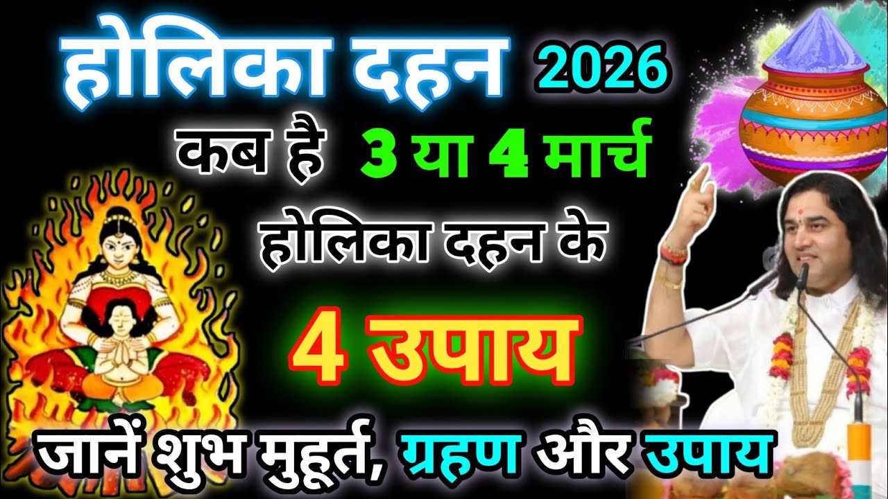 Holi Kab Hai 2026 | Holika Dahan 2026 Date | Holi Kb H होली कब है 3 या 4 मार्च होलिका दहन मुहूर्त