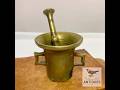 Antique Apothecary Mortar &amp; Pestle, SOLID BRASS, ca. 1900s