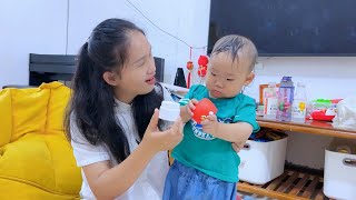 一可干了一件坏事，妈妈很想教训他一顿，爸爸极力阻止