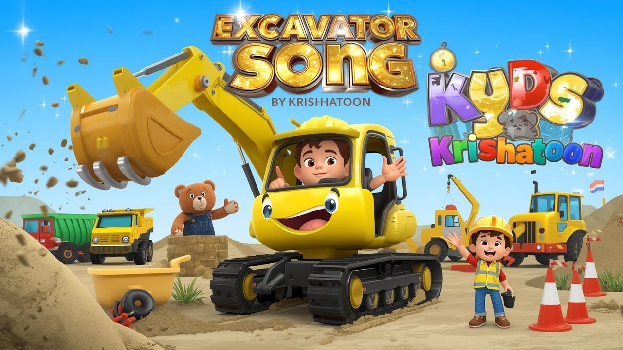 Excavator song & more rhymes | sing along | Rhyme for Kids | nursery ...