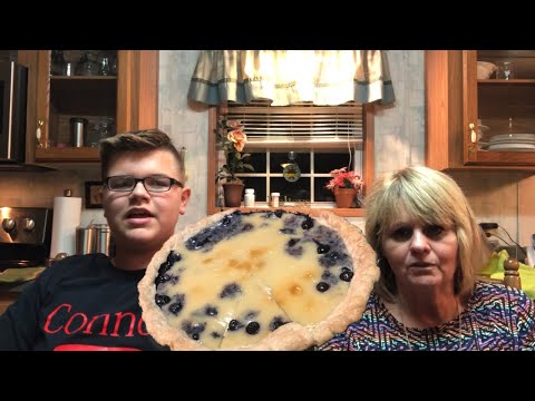 How to Make Homemade Blueberry Sugar Cream Pie!