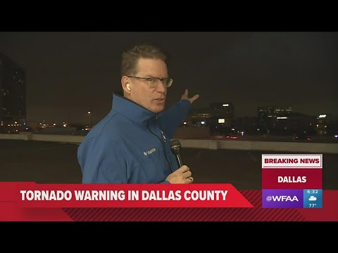 A live look at North Dallas as a tornado warning is issued - YouTube