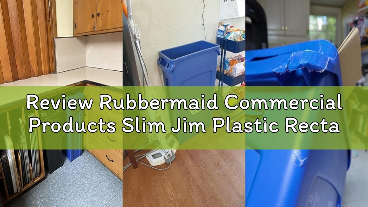 Review Rubbermaid Commercial Products Slim Jim Plastic Rectangular Recycling Bin/Trash Can with Vent