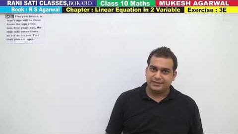 Class 10 Maths (Ex 3E Q42) Linear Equation in 2 Variable (R S Agarwal 2019)