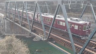 能勢電鉄日生線1700系1757Fレジェンド　普通・日生中央行　猪名川橋梁走行シーン🚃