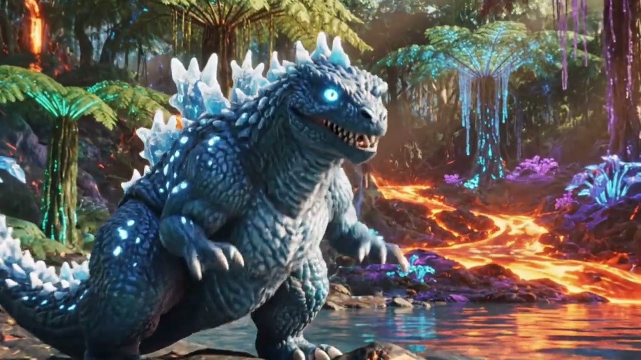 Mini Godzilla vs Thunder T-Rex | Epic Monster Battle in a Frozen Jurassic World