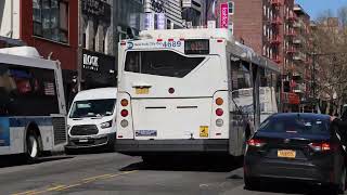 MTA NYCT #4657 on the Q15A, #4689 on the Q15, and #4427 on swing in Flushing on Roosevelt Av MTA NYCT #4657 on the Q15A, #4689 on the Q15, and #4427 on swing in Flushing on Roosevelt Av