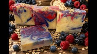 Oatmeal & Berry Brulee exfoliating cold process soap