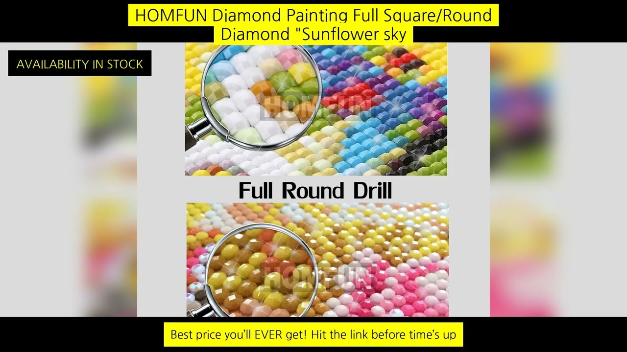 Homfun Diamond Painting Full Square/Round Diamond "Sunflower Sky" Pattern