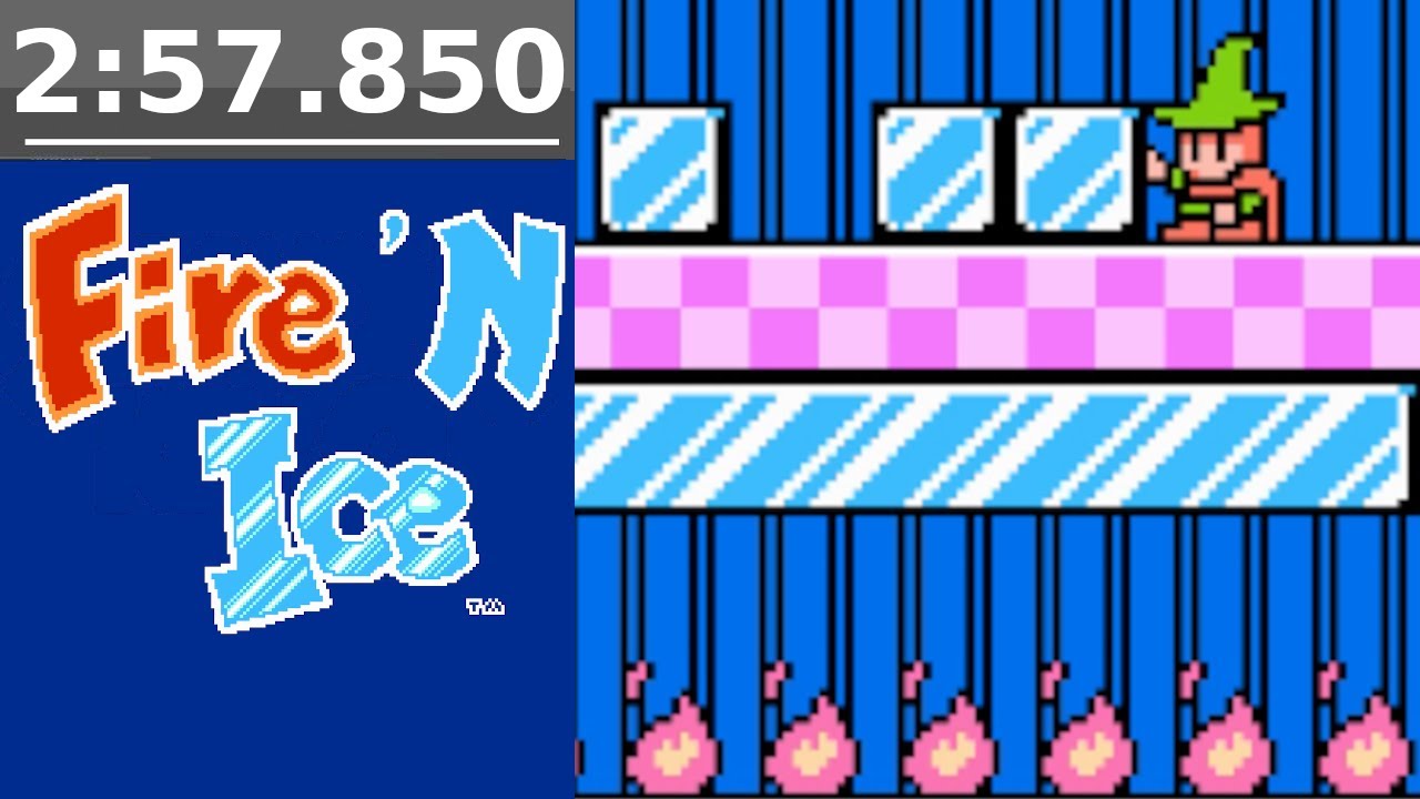 Fire 'N Ice (NES) World 1 Speedrun: 