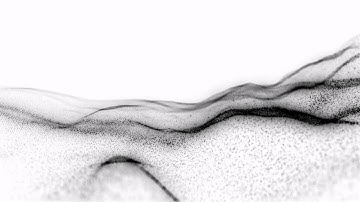 Waves of Innovation Technological Black Particles on White Background  Abstract Motion Futuristic