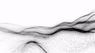 Waves of Innovation Technological Black Particles on White Background  Abstract Motion Futuristic