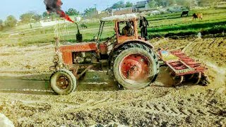 Old tractor amazing performance with hal machine 🔥👌🏻||old russian tractor 1979 model
