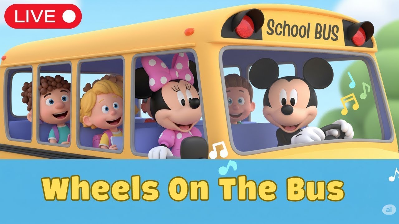 🔴MICKEY Wheels On The Bus Song and more  Nursery Rhymes & Kids Songs