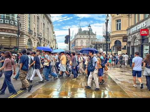 London Summer Rain Shower & Sunshine 🌧️☀️ Central London Walking Tour 2026 [4K HDR]