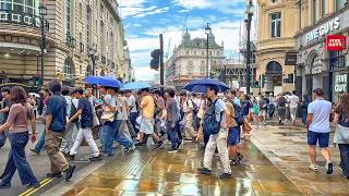 London Summer Rain Shower & Sunshine 🌧️☀️ Central London Walking Tour 2026 [4K HDR]
