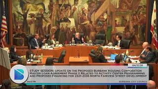 Burbank City Council Study Session Meeting - April 21, 2026