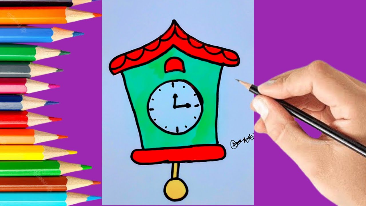 "How to Draw a Wall Clock Easy Step by Step Easy Clock Drawing" YouTube