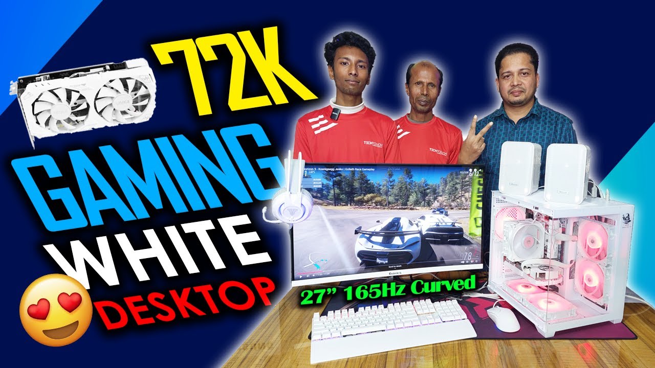 72K😮27" inch, 165Hz Gaming Curved Monitor || Ryzen 5 Gaming & Editing White PC Build Price in BD
