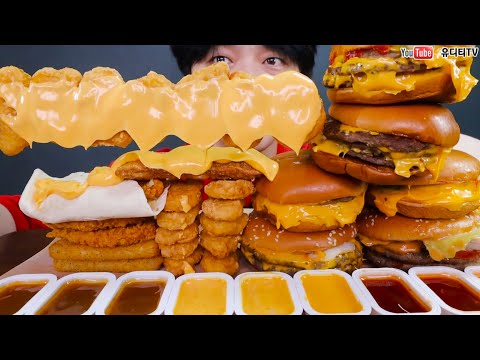 ASMR McDonald&amp;#39;s <strong>NEW</strong> <strong>BURGER</strong> &amp;amp; NUGGET &amp;amp; CHICKEN TENDERS 맥도날드 신상버거 트리플치즈버거 &amp;amp; 사이드 전메뉴 먹방