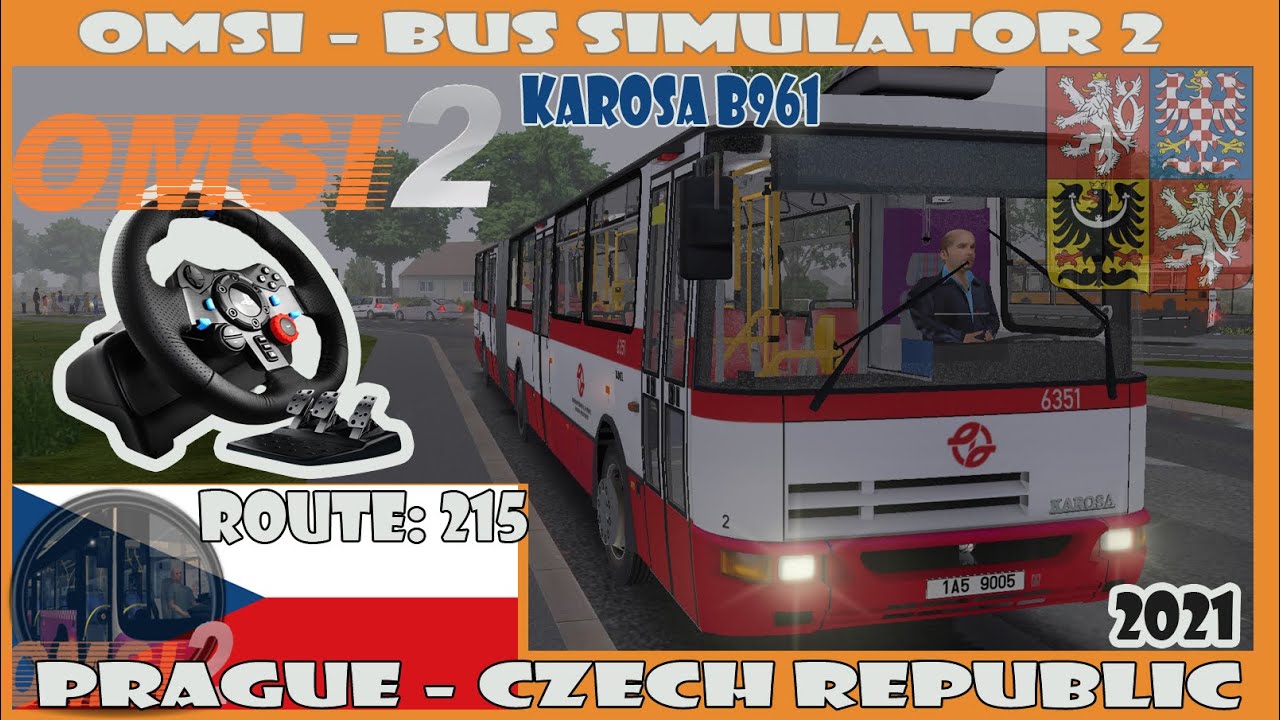 OMSI 2 (2021) - Prague: 215 /rainy weather/ - (Karosa B961) Logitech G29 (Czechia).