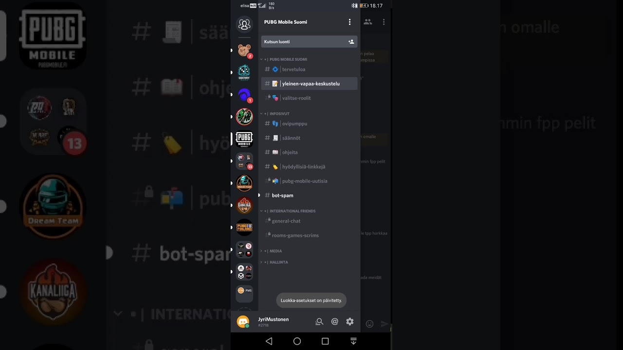 PUBG Mobile SUOMI - Discord Kanavan mutettaminen