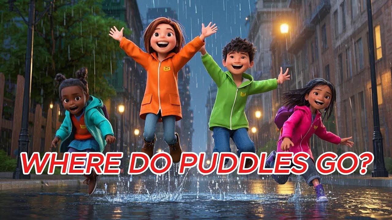 Where Do Puddles Go? Fun Water Cycle for Kids, Preschoolers and Kindergarteners