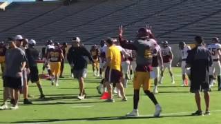 ASU Football: W Drill, WR Drill Highlights (Spring Practice No. 6)