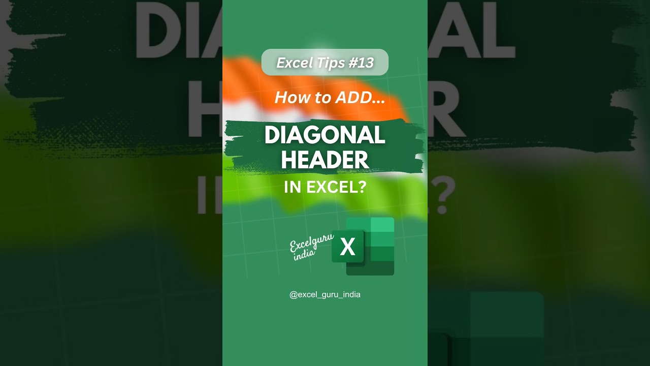 How to add Diagonal Header In Excel! 👀😎 