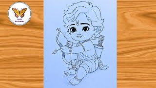 How to draw shree ram easy| lord ram lalla drawing| chitra