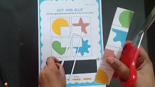 Nursery Worksheet || Learn cut & glue  || Cut and paste the parts and paste them to correct place