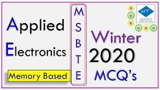 Applied electronics MCQ | Electronics Engg | MSBTE mcqs with Answer key | Winter 2020