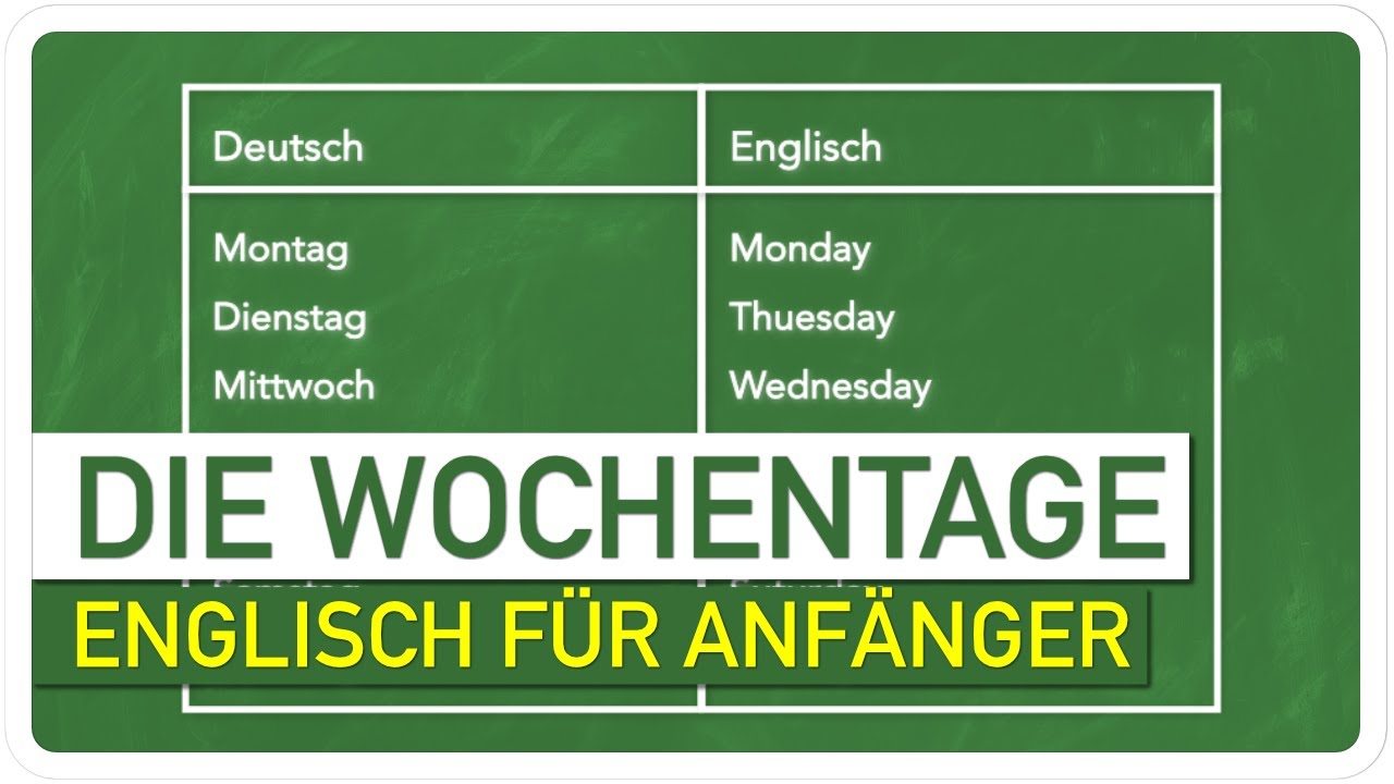 Schreibt Man Wochentage Im Englischen Groß www.youtube.com