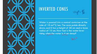 3.11 Related Rates Example 4 Inverted Cone