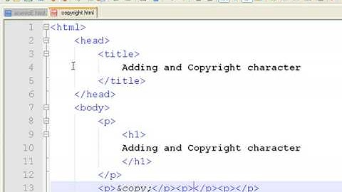 How to Create Web Pages Using HTML : How to Add Copyright Symbols to a Web Page