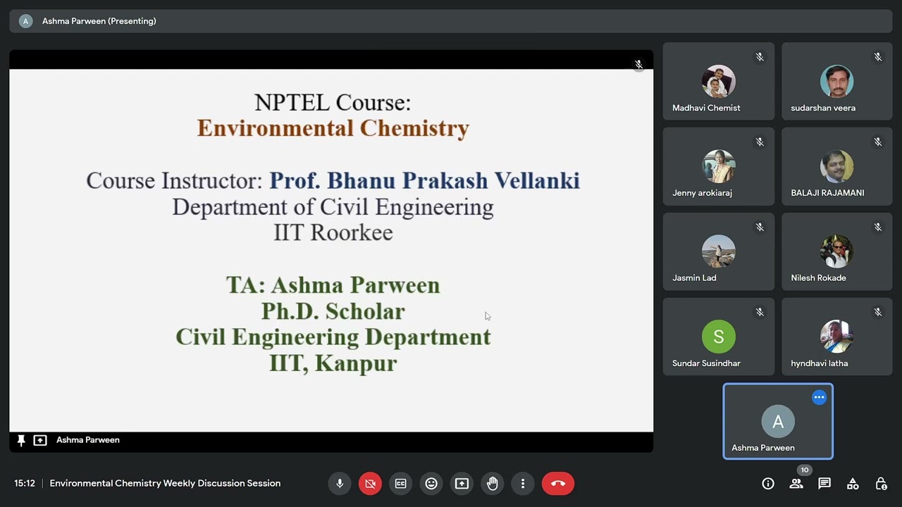 Week 1_Environmental Chemistry_Problem Solving Session
