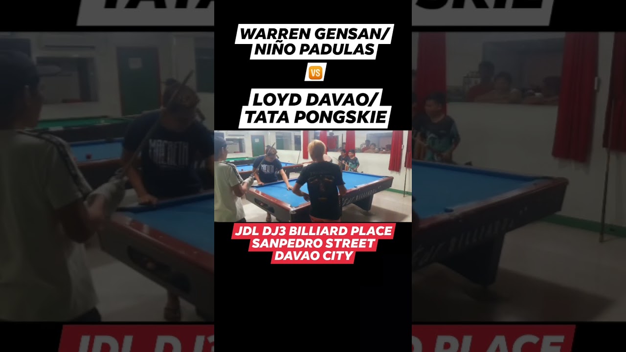 doubles billiard exhibition match  venue JDL DJ3 BILLIARD PLACE DAVAO CITY ,SAN PEDRO STREET.